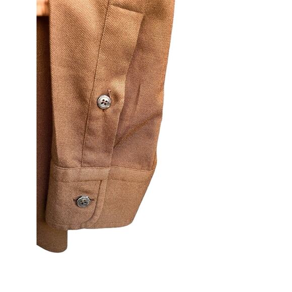 Brioni 98% Wool Button Down Dress Shirt in Brown Made in Italy, Size Small - Picture 3 of 9
